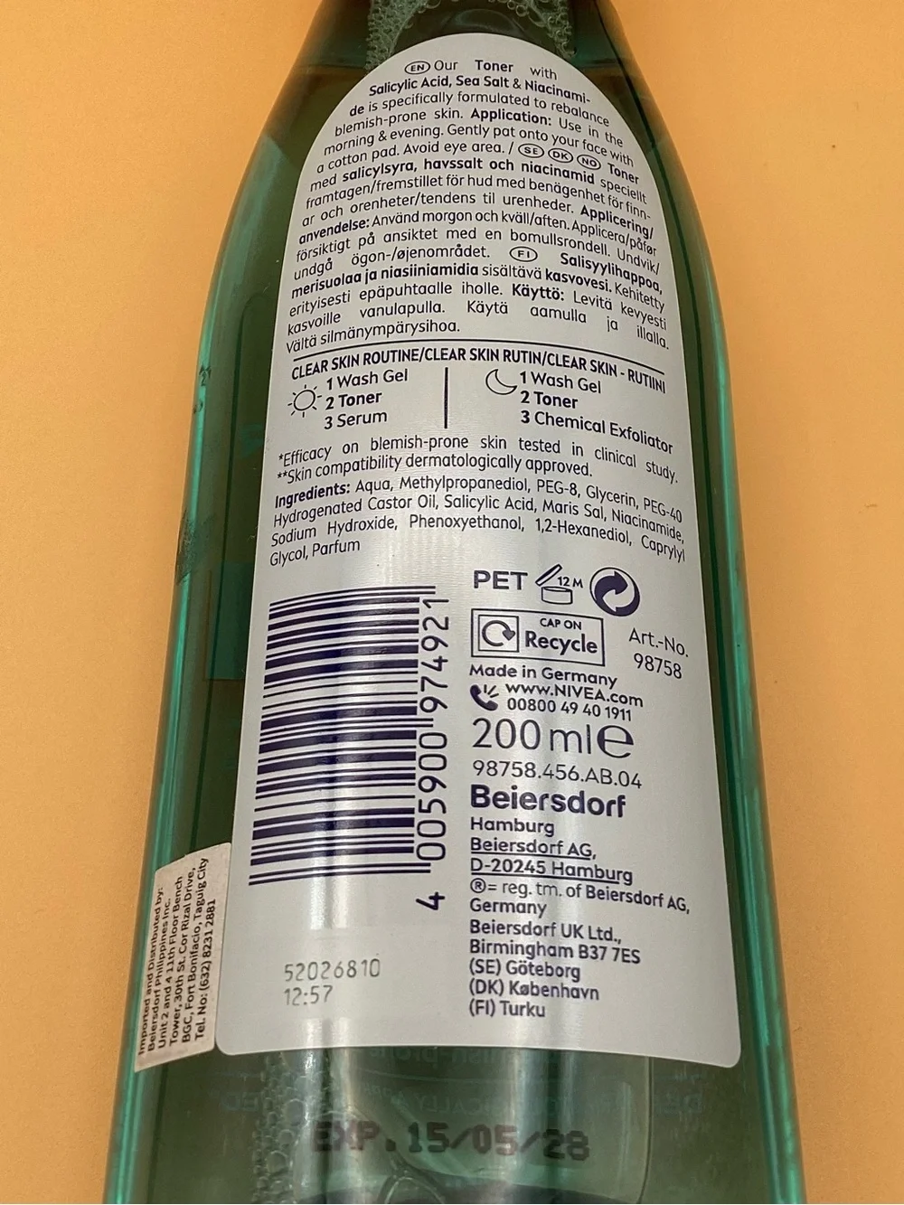 NIVEA Derma Skin Clear Toner — Green